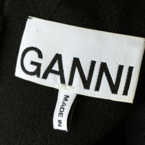 Ganni Black Peter Pan Collar Dress 38 - Picture 7 of 12